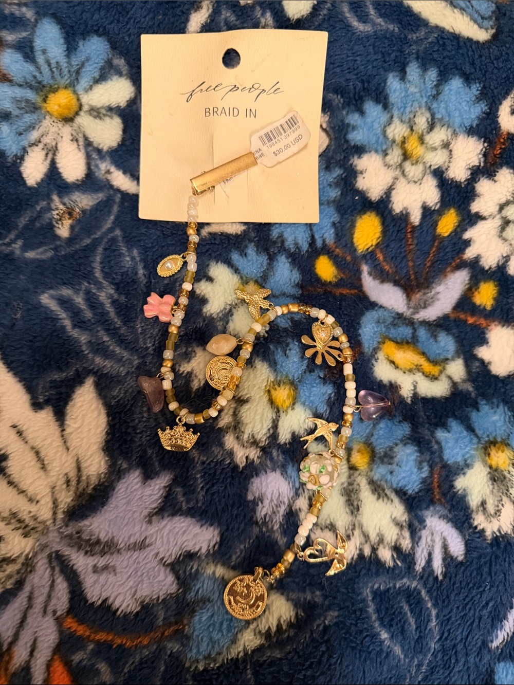 NWT Free People Beaded Braid-In